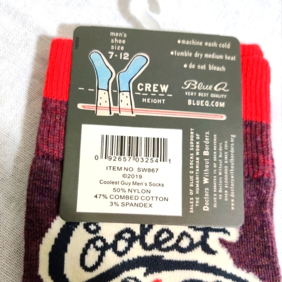 Blue Q Coolest Guy in the Conference Call Crew Socks, NWT - Picture 3 of 9